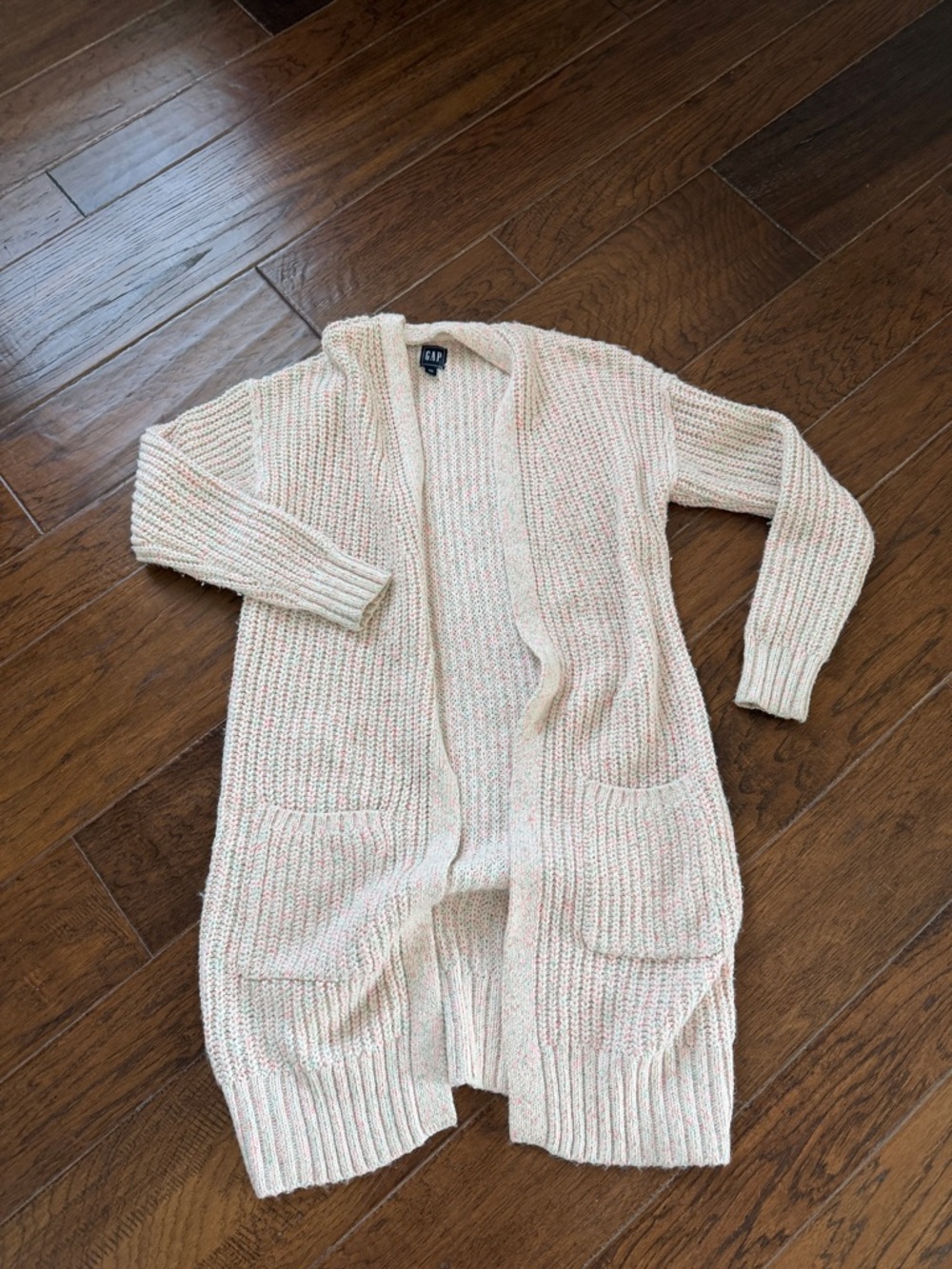 GAP Cream Marled Open Cardigan